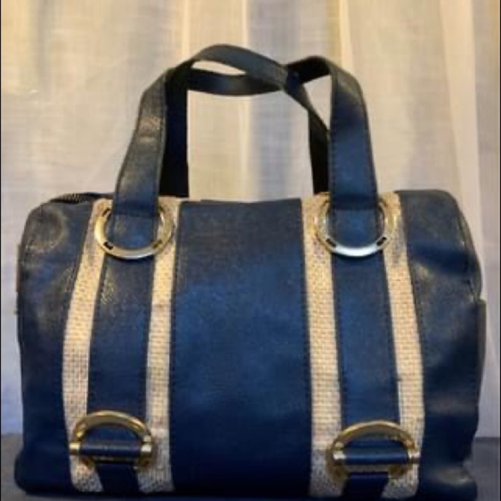 Ivanka Trump navy blue leather purse